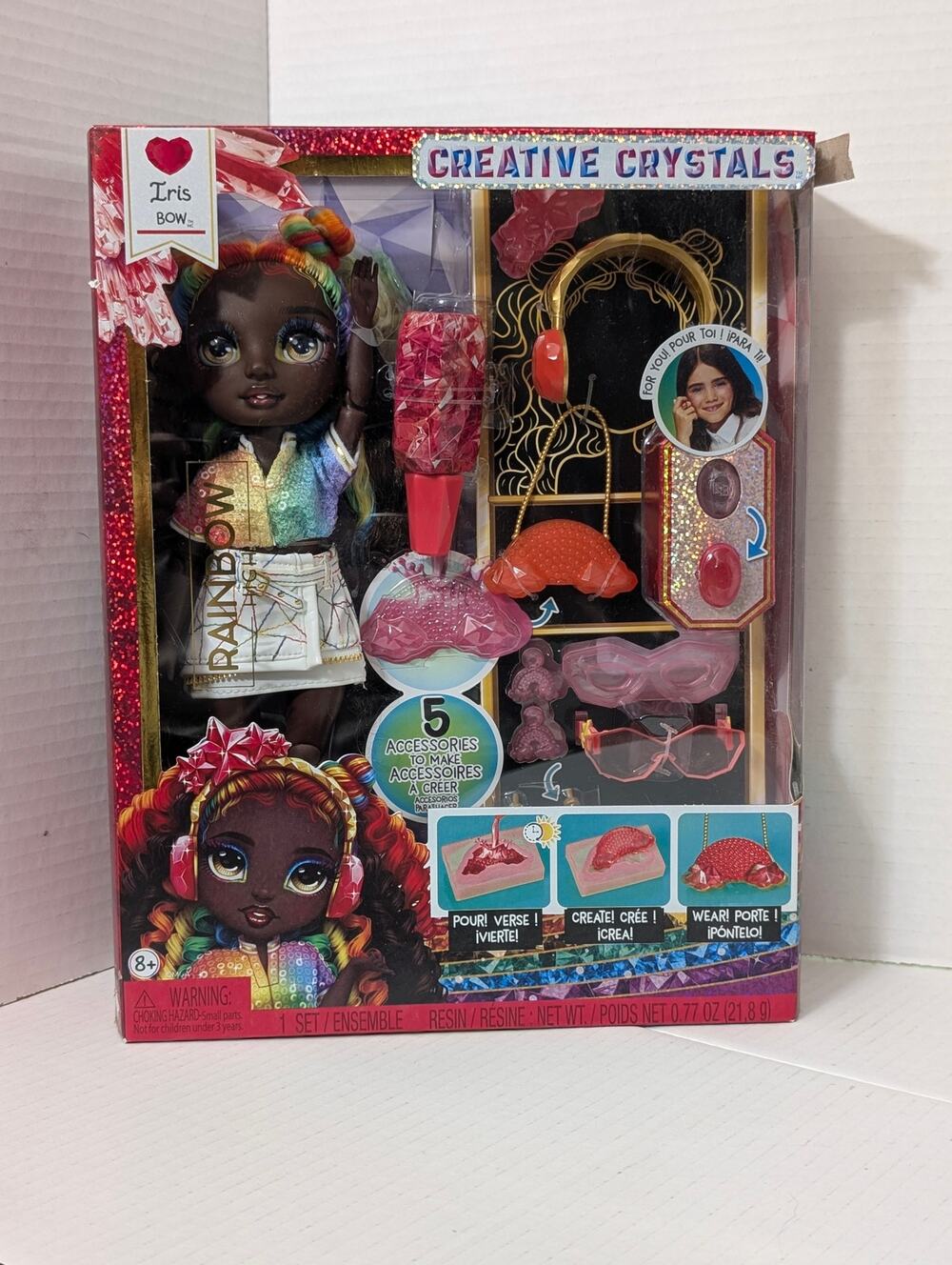 Rainbow High Creative Crystals Iris Bow Doll NIB DIY Resin Accessories MGA Toy